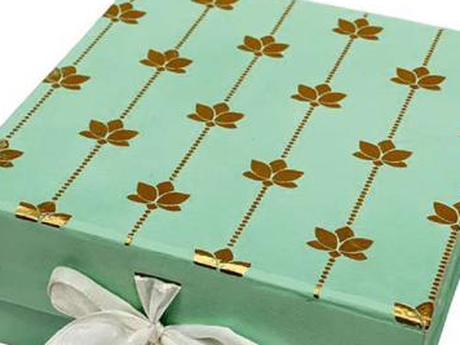 Gold Foiled Ribbon Collapsible Hamper Box — Hamper Boxes by The Box Co