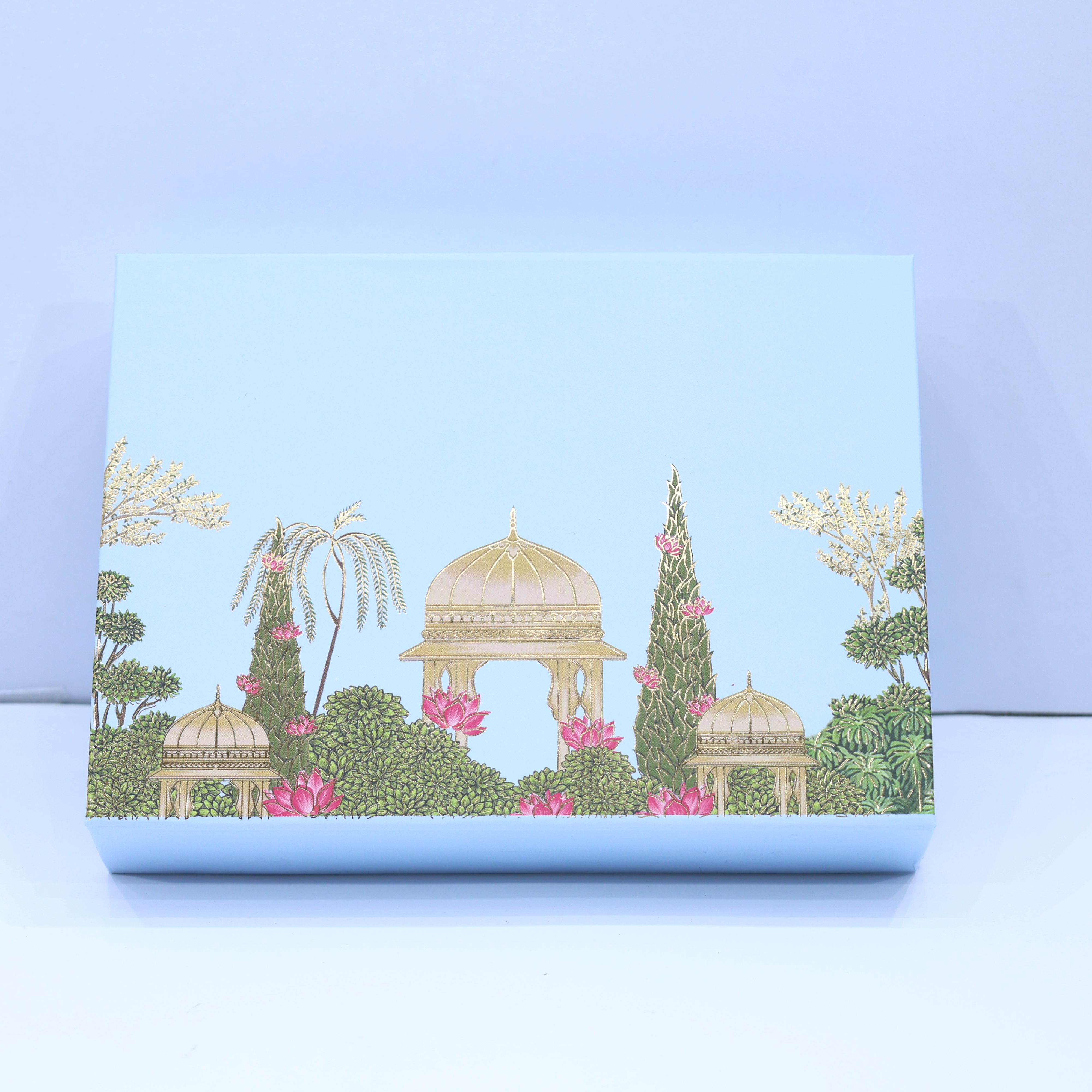 COLLAPSIBLE MAGNET GOLD FOILED BOXES - FLORAL