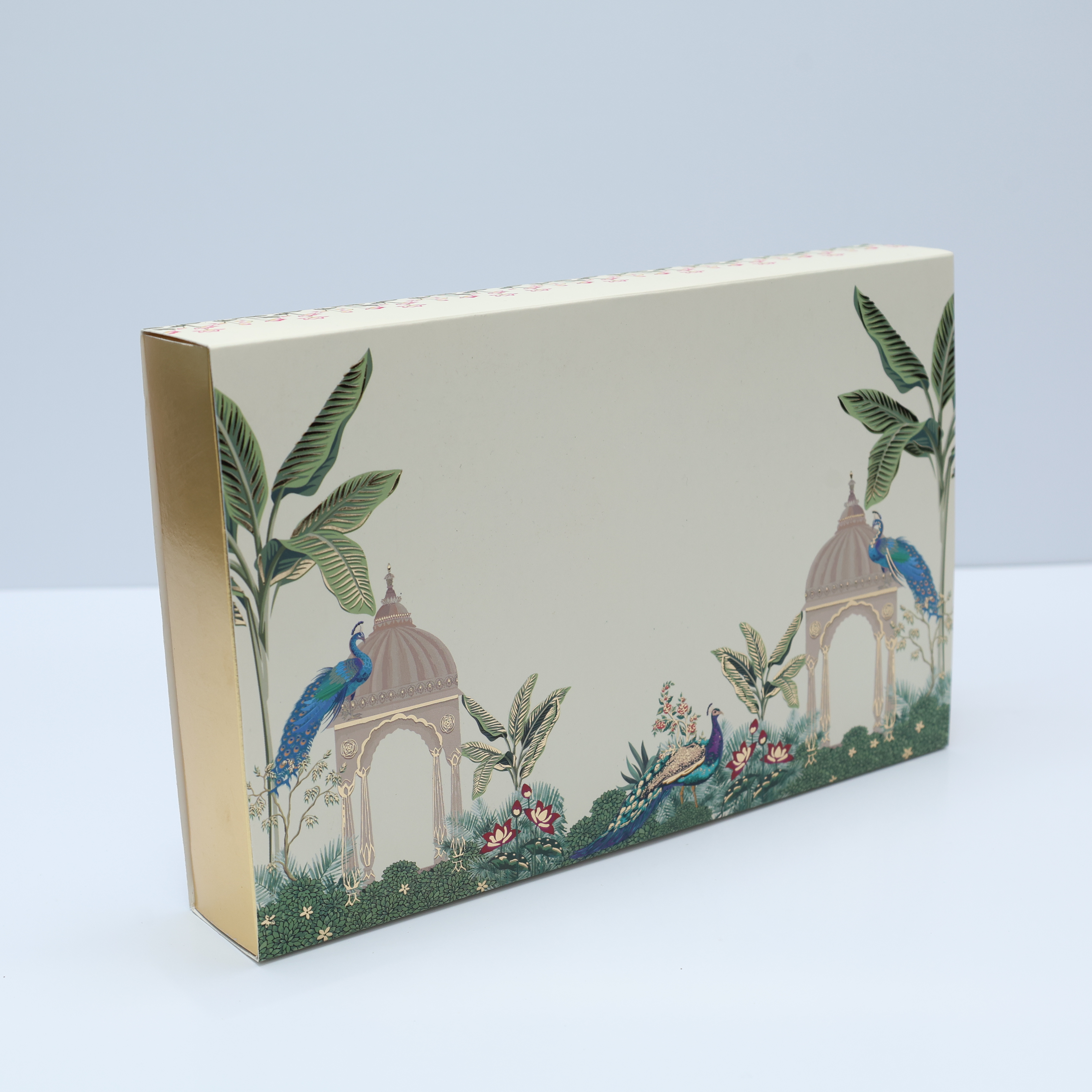 PICHWAI GOLD FOILED DESIGN SLIDING BOXES- WHITE 15K