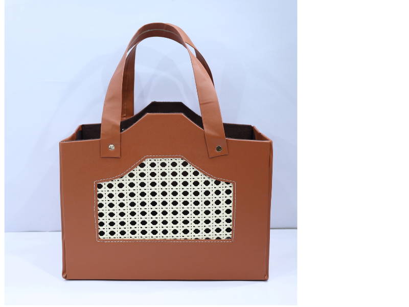 Rattan Collapsible C Cut Basket- Brown