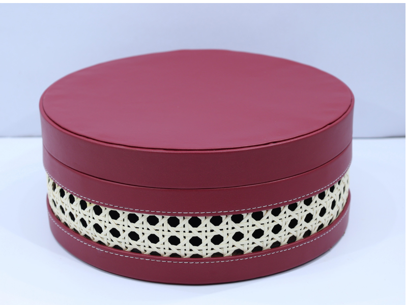 Rattan Round Trunk-Pink