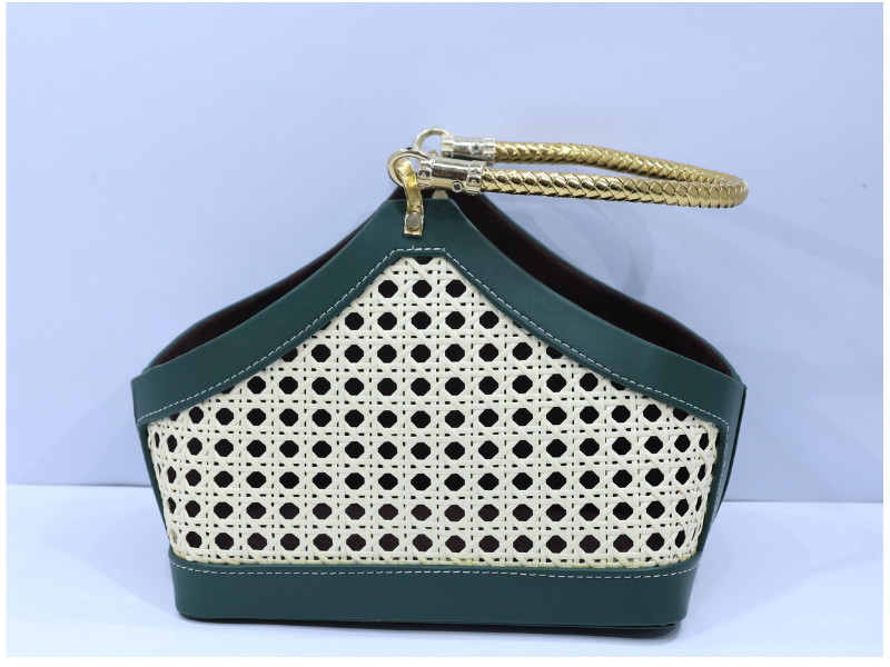 Rattan U Shape Basket-Green