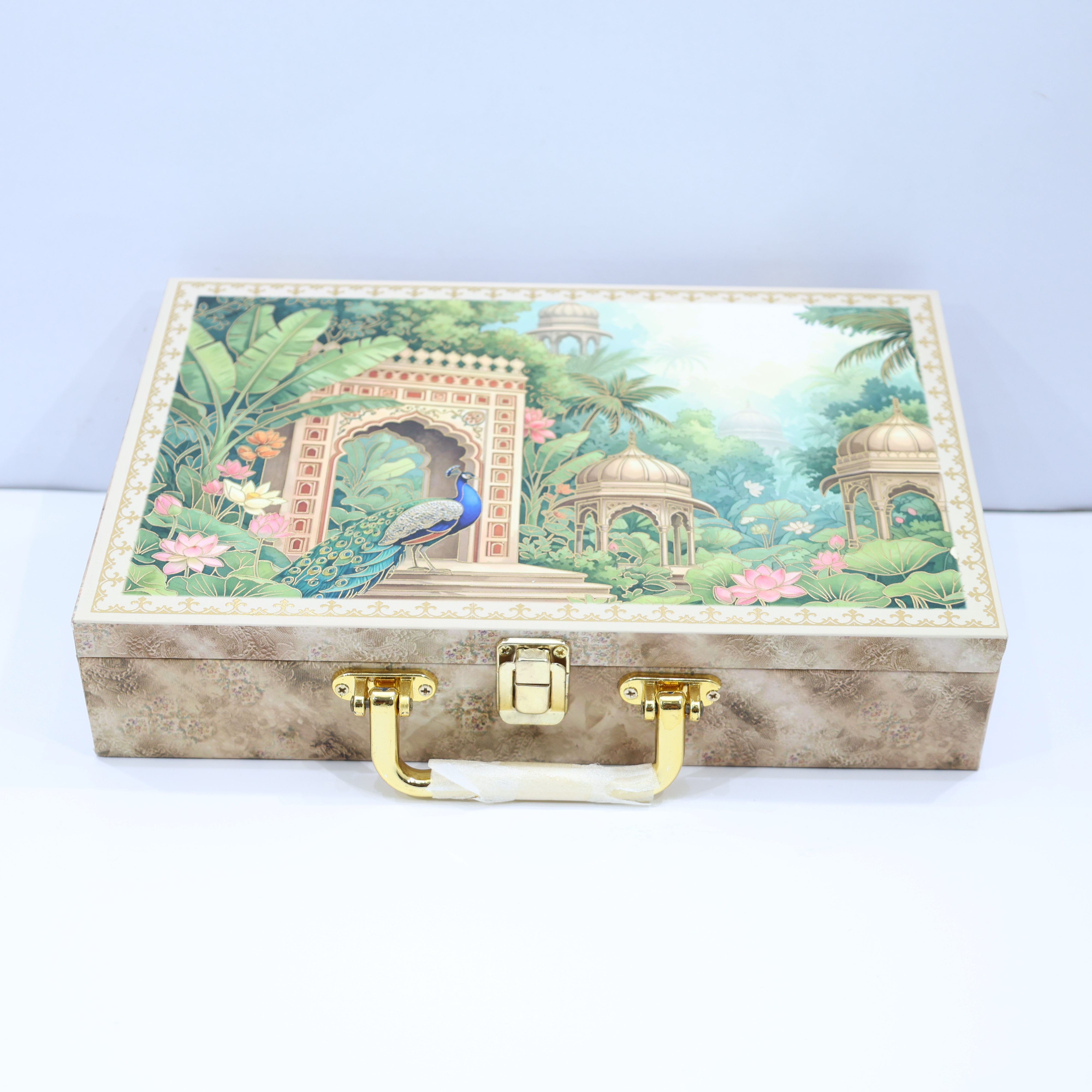 SHAHI PEACOCK MDF BOX 6 PARTITION SCODIX FOILED CAPACITY 50 GRAMS