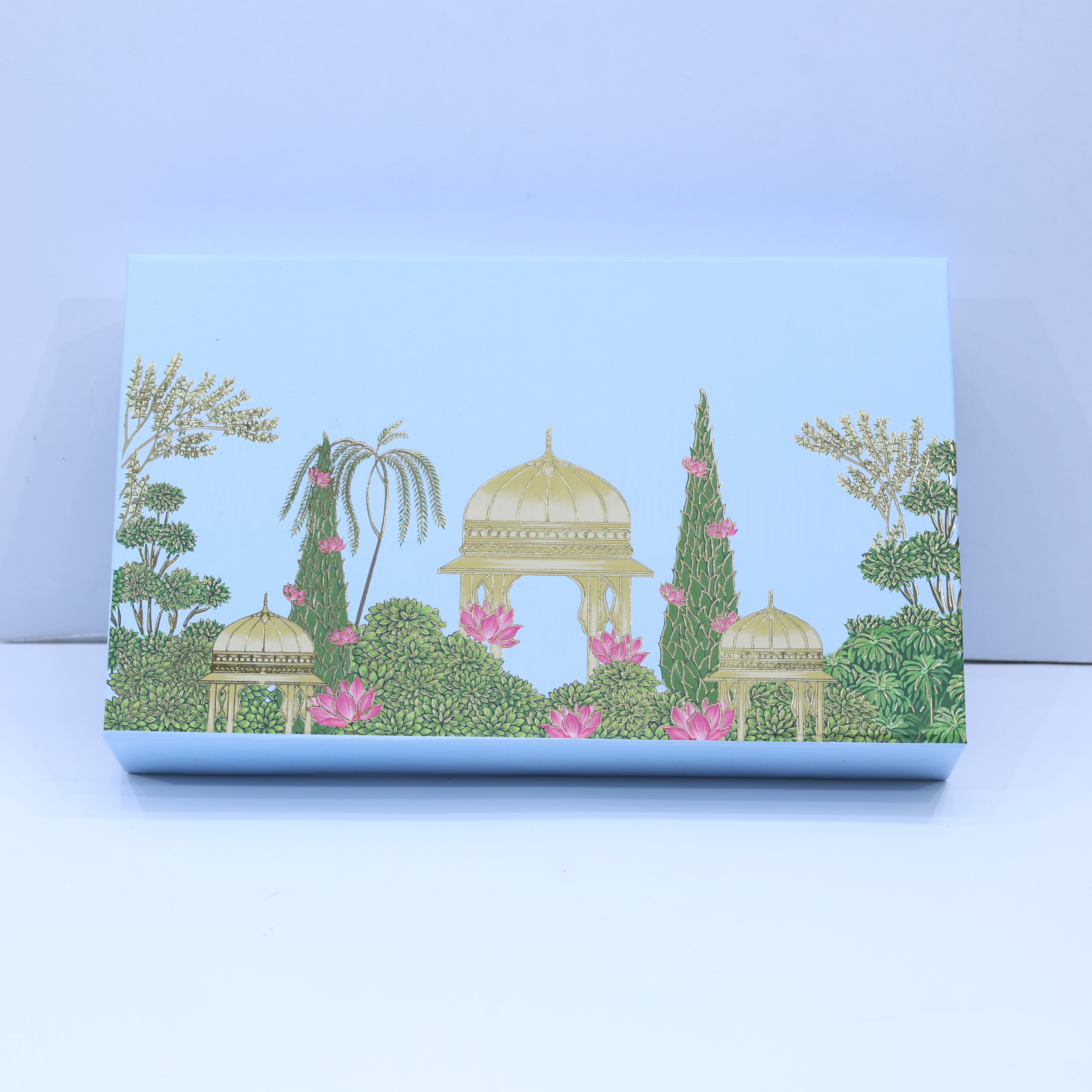 COLLAPSIBLE MAGNET GOLD FOILED BOXES - BLUE
