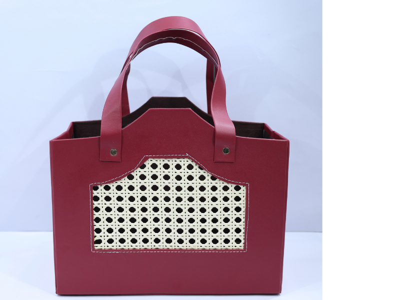 Rattan Collapsible C Cut Basket-Pink