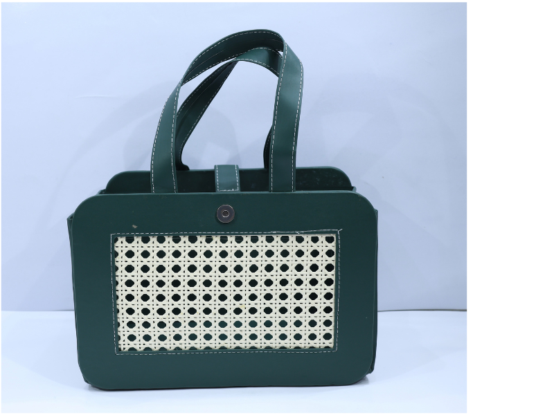 Rattan Collapsible Tote Basket-Green