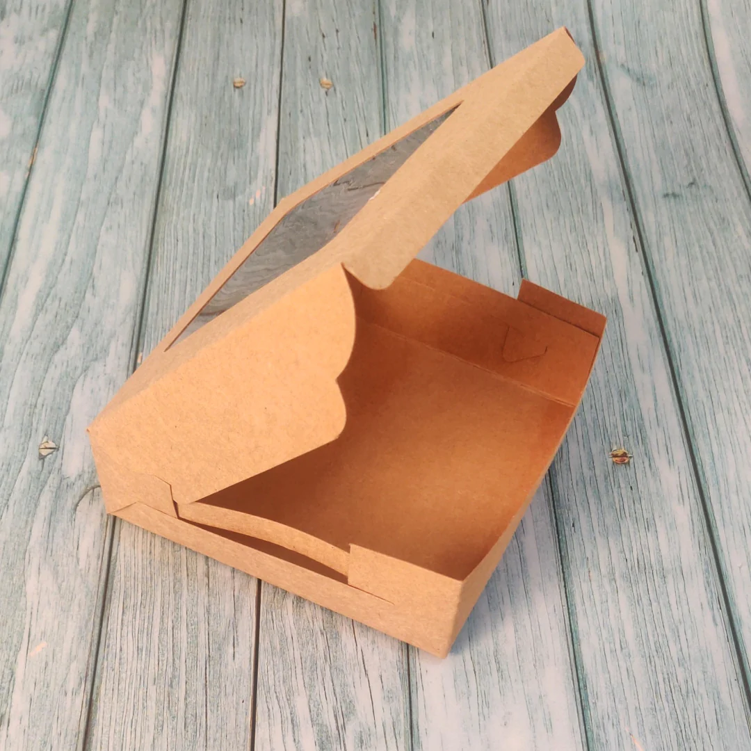 Brownie Box For 4 - Kraft- 6x6x2 Inches