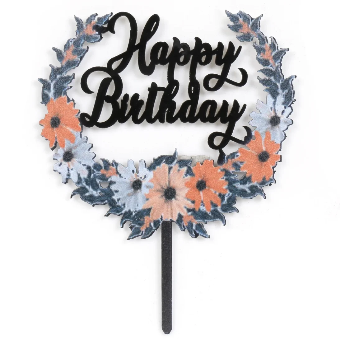 Cake Topper - Coloured Acrylic - Happy Birthday