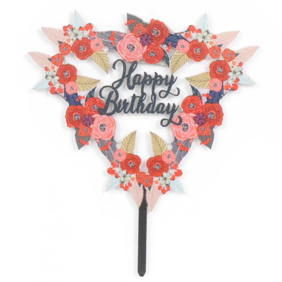 Cake Topper - Coloured Acrylic - Happy Birthday