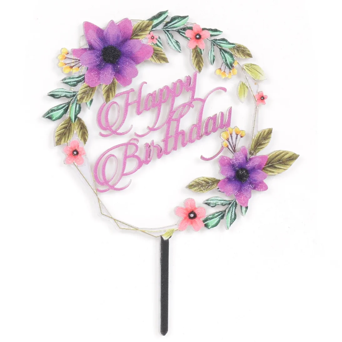 Cake Topper - Coloured Acrylic - Happy Birthday