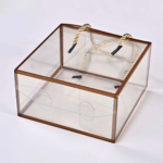 Premium Transparent PVC Gift Box with Rope Handle: 8 x 8 x 3.5 inches