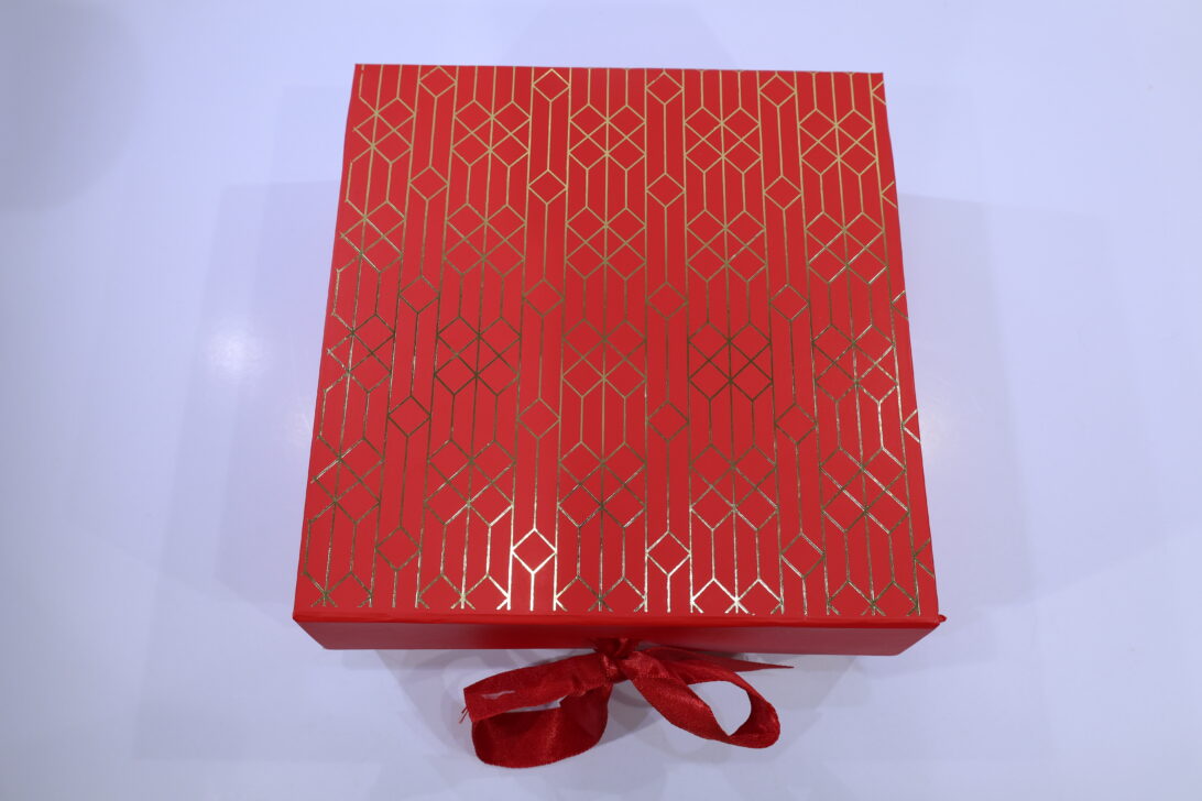 Luxury Ribbon Hamper Gift Box – Premium Kappa Board Box (8 x 8 x 4 inch)