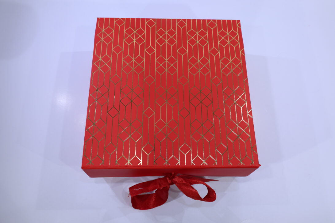 Luxury Ribbon Hamper Gift Box – Premium Kappa Board Box (8 x 8 x 4 inch)