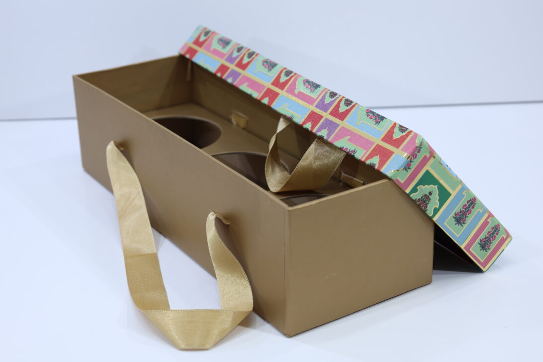 Premium Ribbon Handle Jar Gift Box with Cavity (3 x 8 x 3.75 inch)– Luxury Packaging | The Box Co