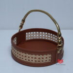 Luxury Round Hamper Tray with Handle – Premium Gift Basket (10 x 10 x 3 inch)