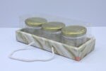 Premium 3 Jar Gift Box with Transparent PVC & Rope Handle – Elegant Packaging