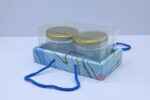 Premium 2 Jar Gift Box with Transparent PVC & Rope Handle – Elegant Packaging
