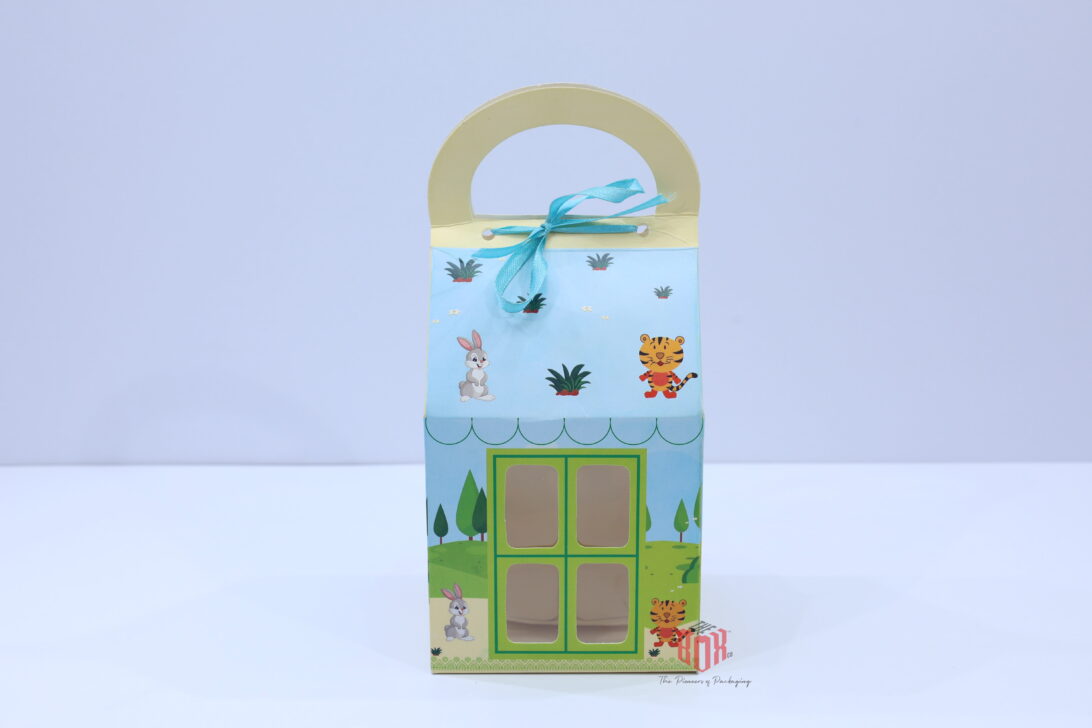 Kids Window Gift Bag Box – Premium Folding Gift Packaging (8.5 x 7 x 7 inch Base)