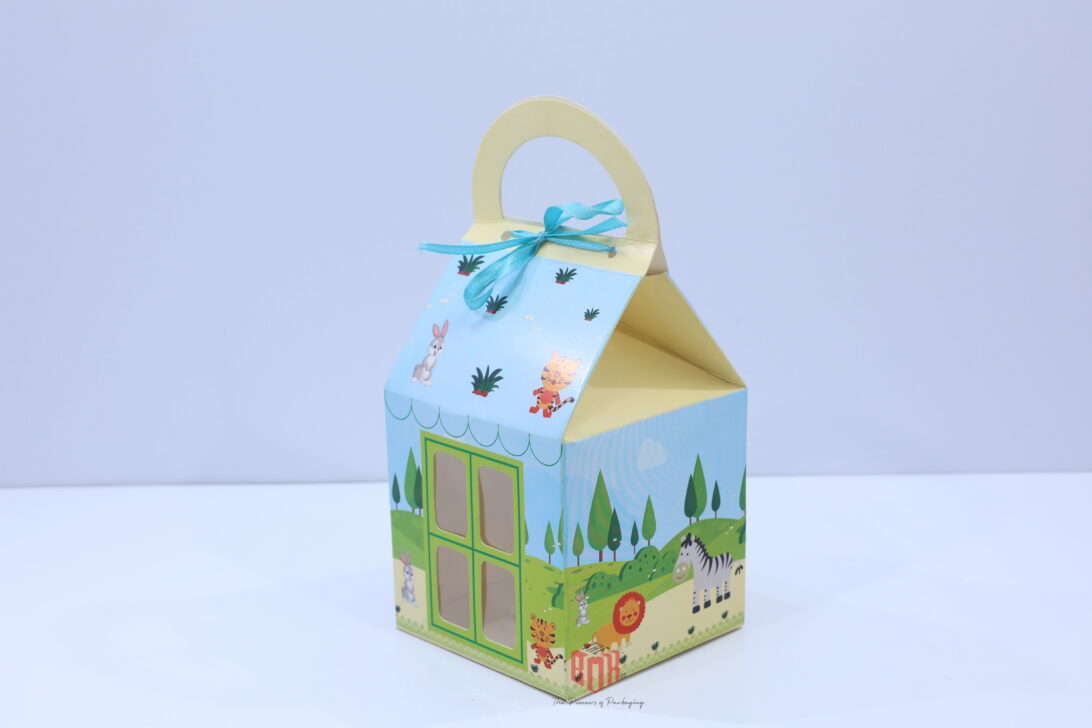 Kids Window Gift Bag Box – Premium Folding Gift Packaging (8.5 x 7 x 7 inch Base)