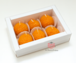 Premium 6-Cavity Ladoo & Sweets Box with PVC Lid (3.75 x 5.5 x 1.5 inch)