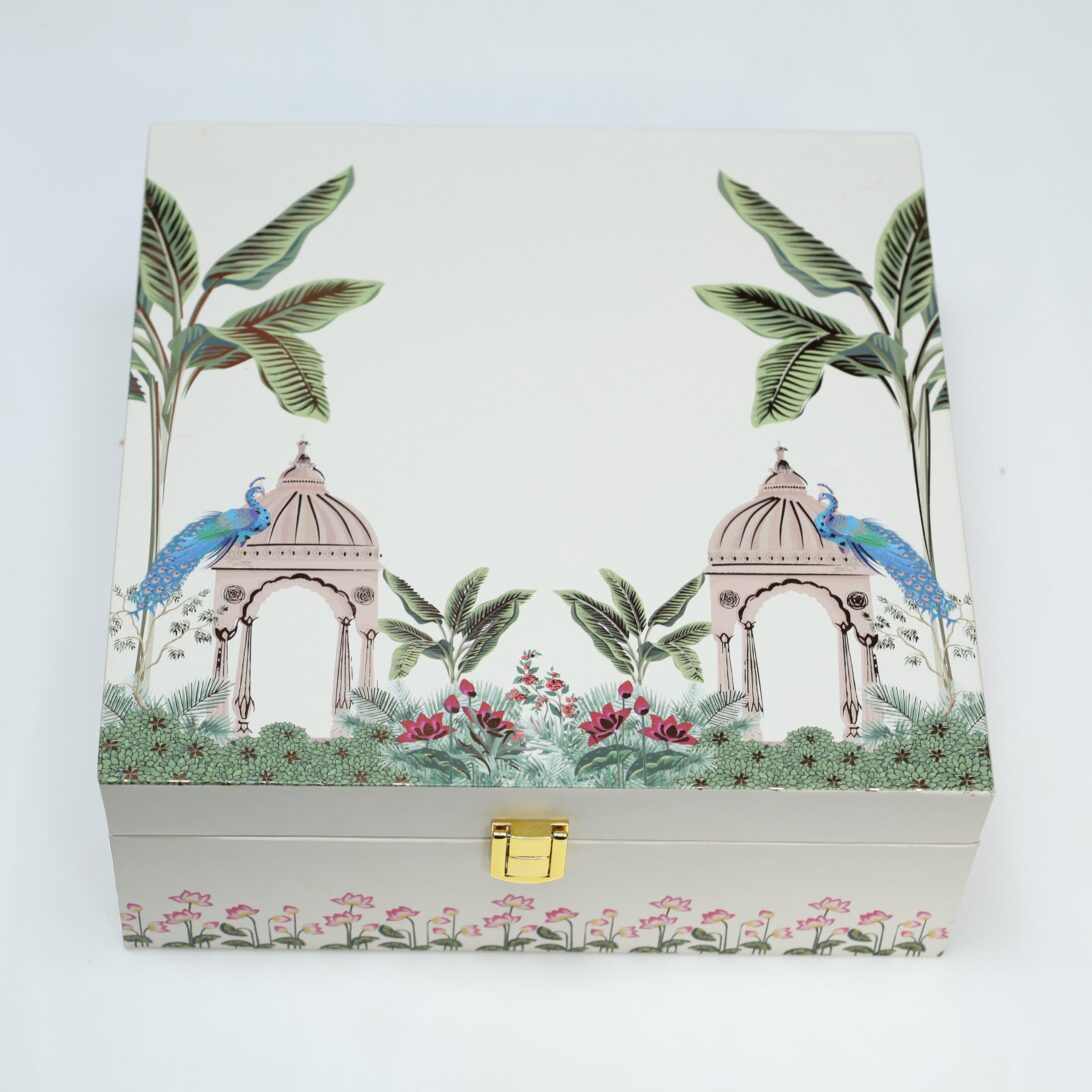 Luxury 4-Jar Hamper Gift Box – Premium Rigid Box (8 x 8 x 4 inch)