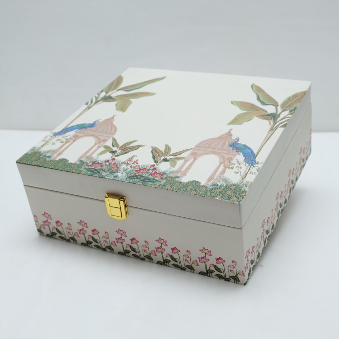 Luxury 4-Jar Hamper Gift Box – Premium Rigid Box (8 x 8 x 4 inch)